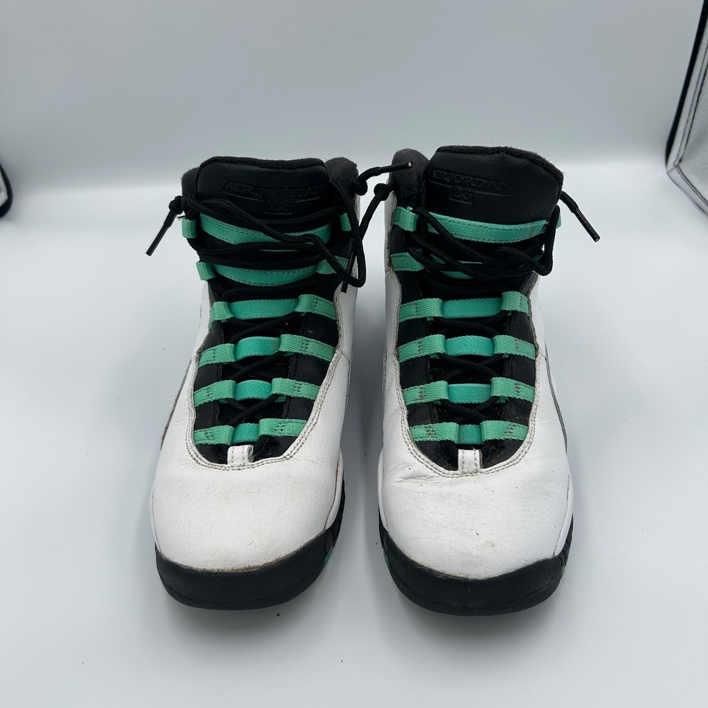 Jordan Air Jordan 10 Retro BG Kids 6.5Y White Black Teal 705180-118 Sneakers